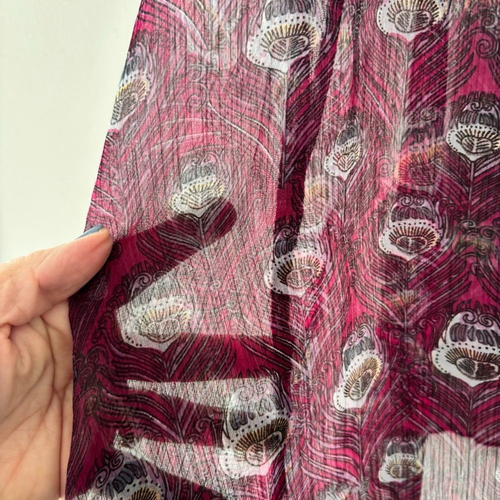 Love Fire Boho Peacock Print Lattice Tank Top Size L Whimsigoth Festival Sheer - Picture 6 of 11